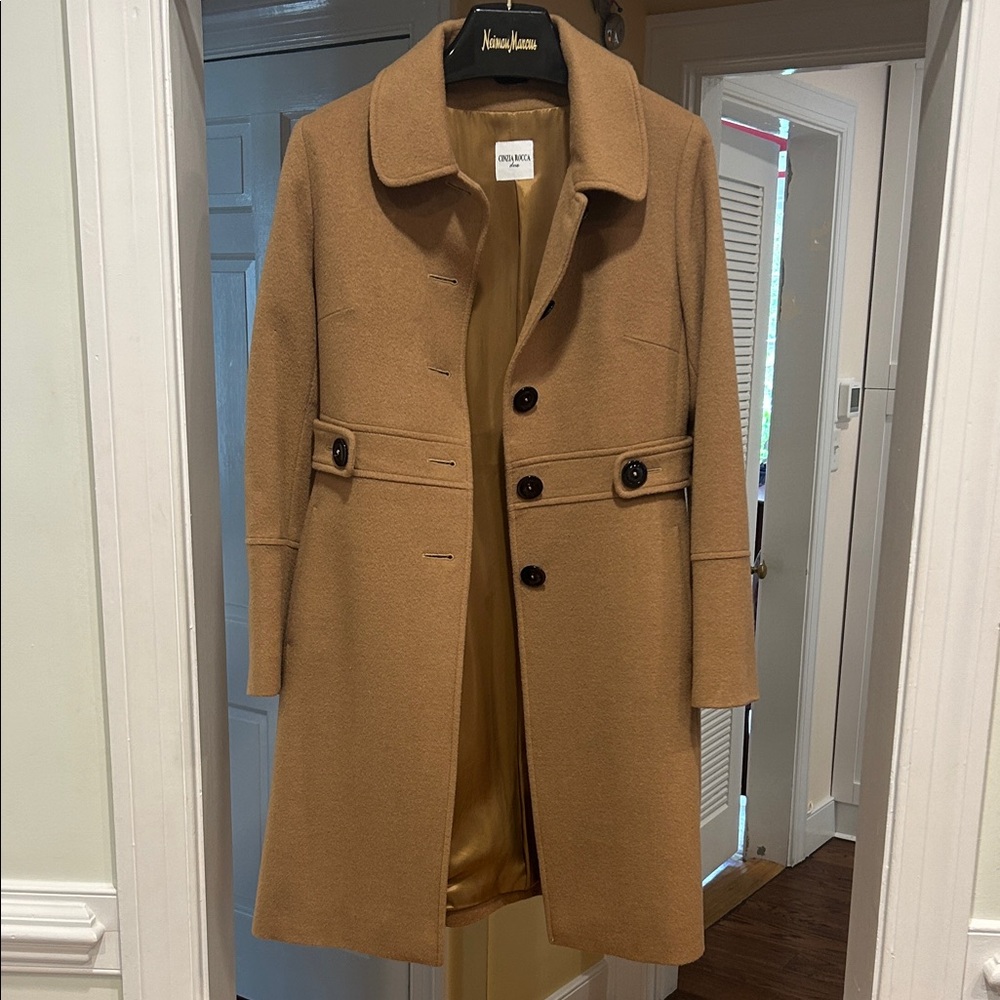 Cinzia Rocca Tan Buttoned Trench Coat